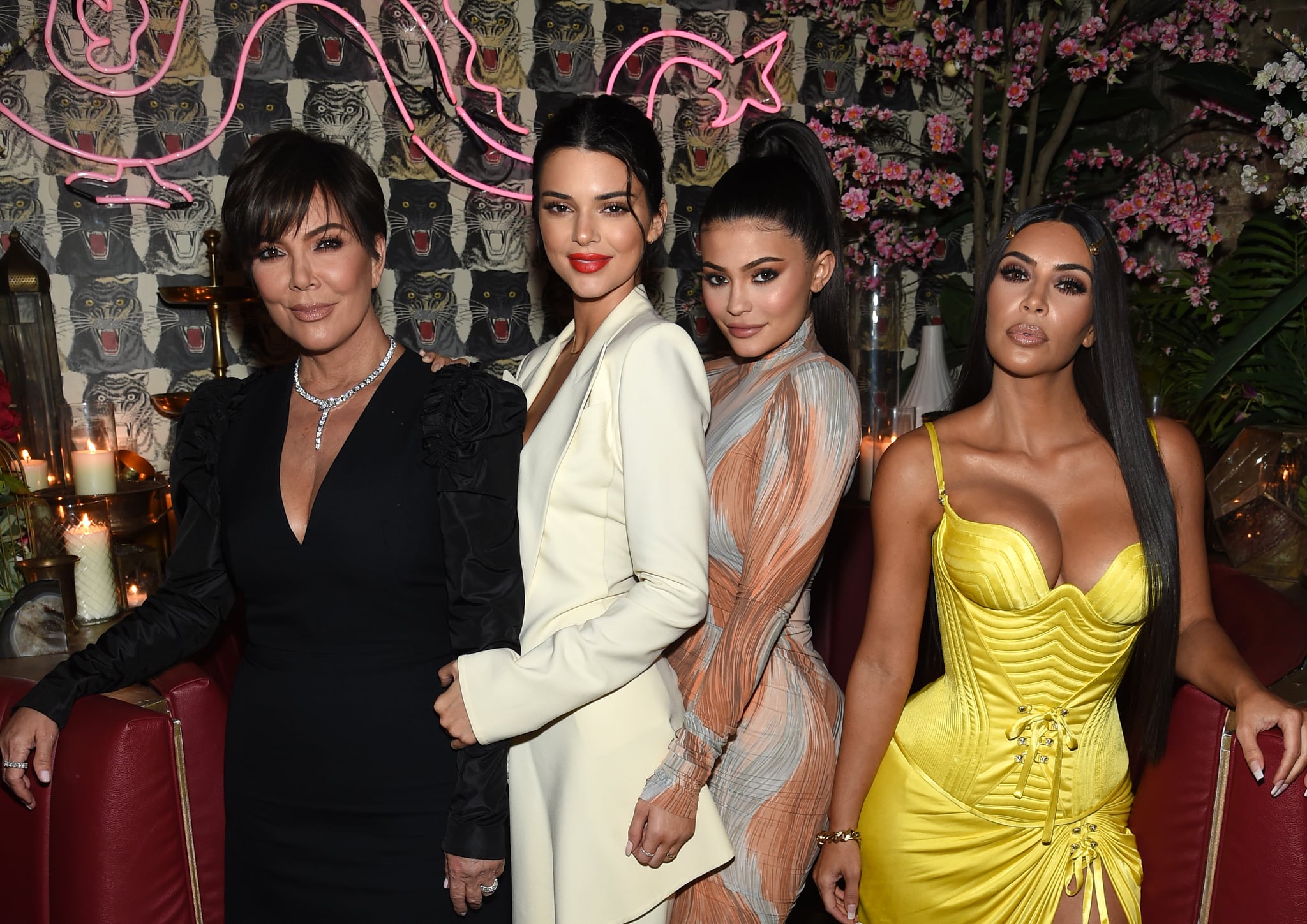 NEW YORK, NY - MAY 08:  (L-R) Talent Manager, Jenner Communications, Kris Jenner, Model Kendall Jenner,  Founder, Kylie Cosmetics Kylie Jenner, Founder, The Business of Fashion Imran Amed and Founder and CEO, KKW Kim Kardashian attends an intimate dinner hosted by The Business of Fashion to celebrate its latest special print edition 'The Age of Influence' at Peachy's/Chinese Tuxedo on May 8, 2018 in New York City.  (Photo by Dimitrios Kambouris/Getty Images for The Business of Fashion)