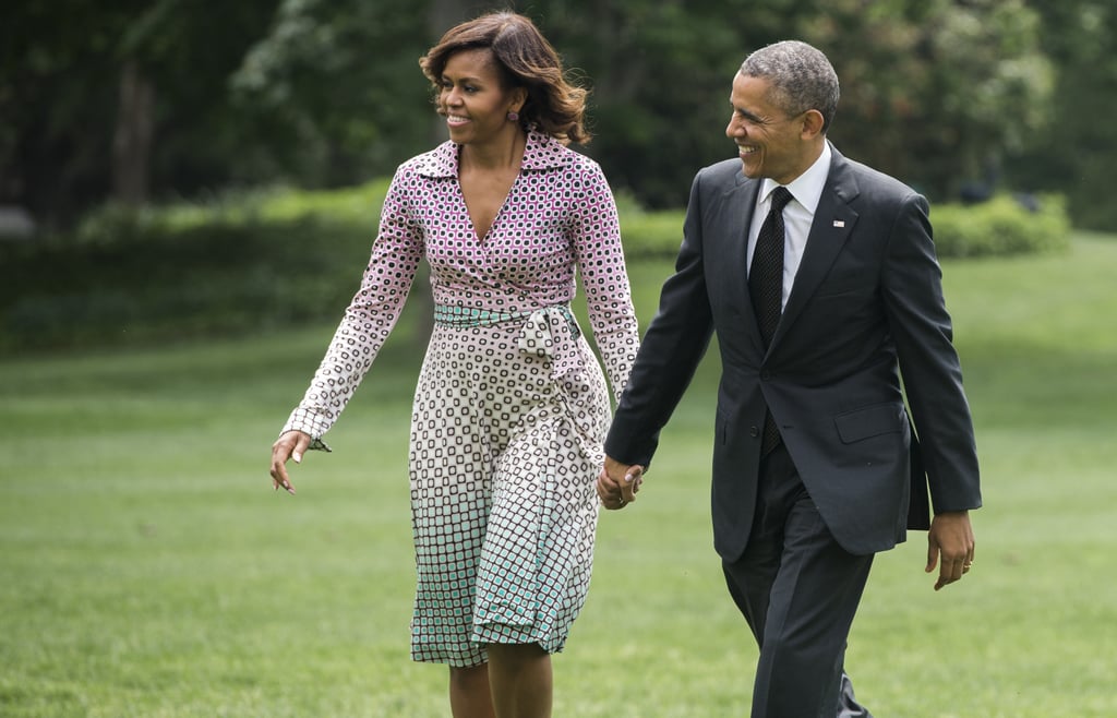 The couple held hands when they returned home after a trip to NYC in May.
