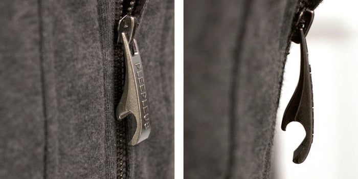 Bottle opener zipper