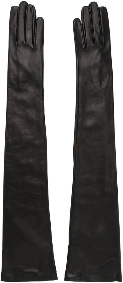 Mario Portolano Long Nappa Leather Gloves | Angelina Jolie Black Dress ...
