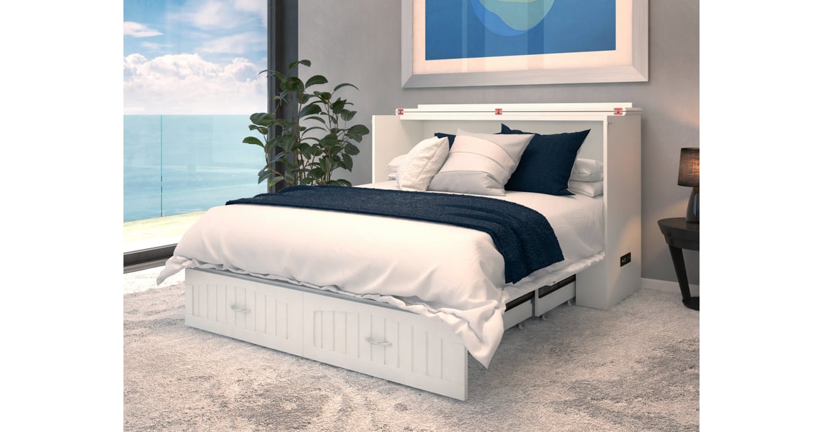maron queen storage murphy bed with mattress