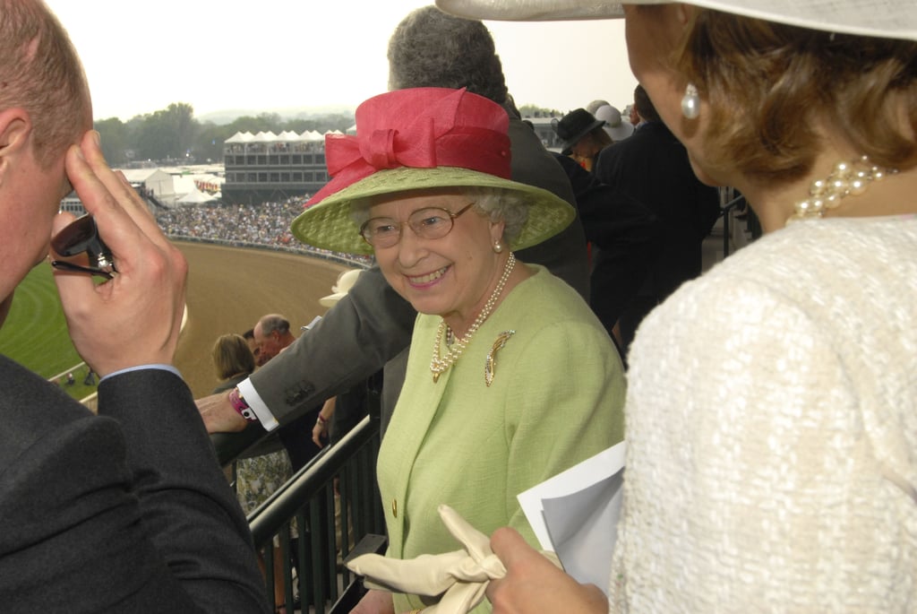 Queen Elizabeth sported this green and red number when she made an appearance at the Derby in 2007.
