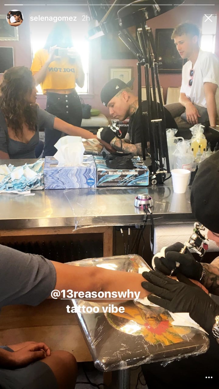 Selena Gomez And The 13 Reasons Why Cast Semicolon Tattoos Popsugar Celebrity