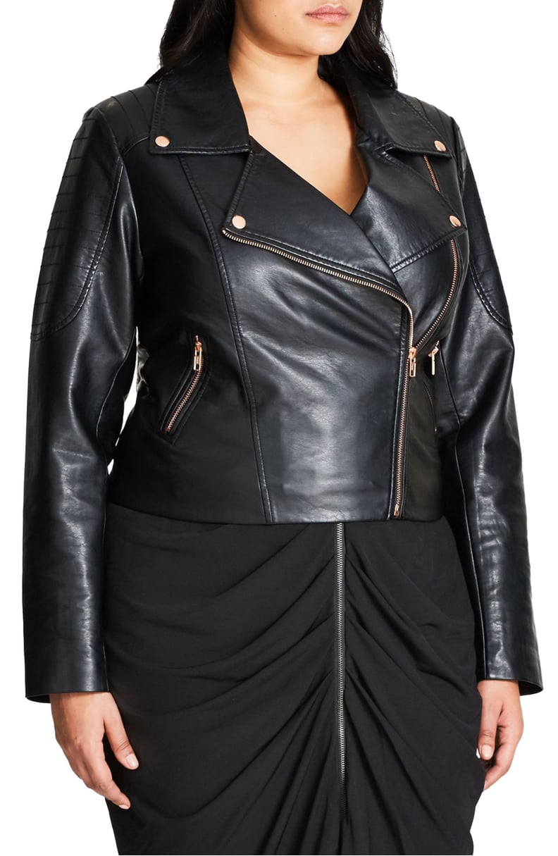 City Chic Faux Leather Biker Jacket