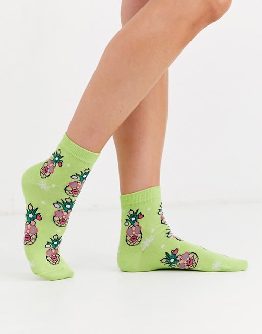 ASOS Design Holidays Pineapple Ankle Socks
