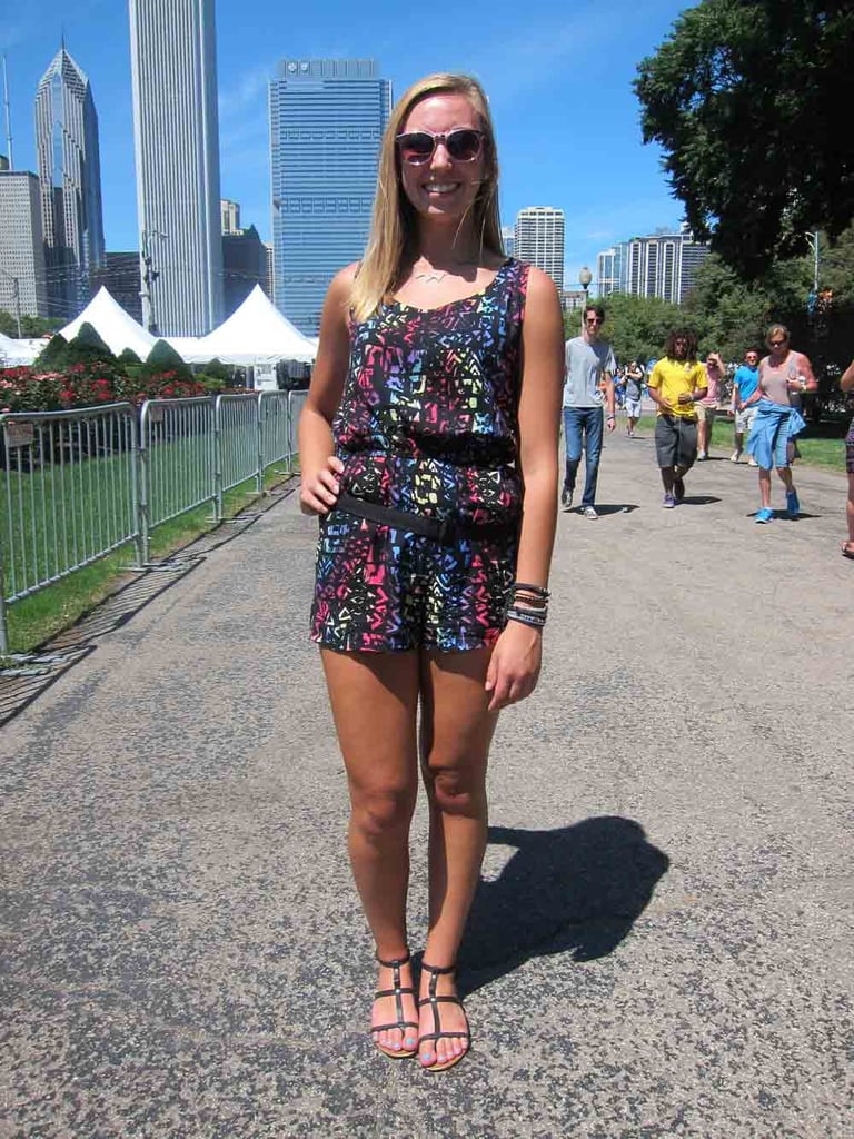 We were surprised with how few rompers saw the light of Lolla this season, so when we saw Samantha's colorful neon Forever 21 version, we were plenty relieved.