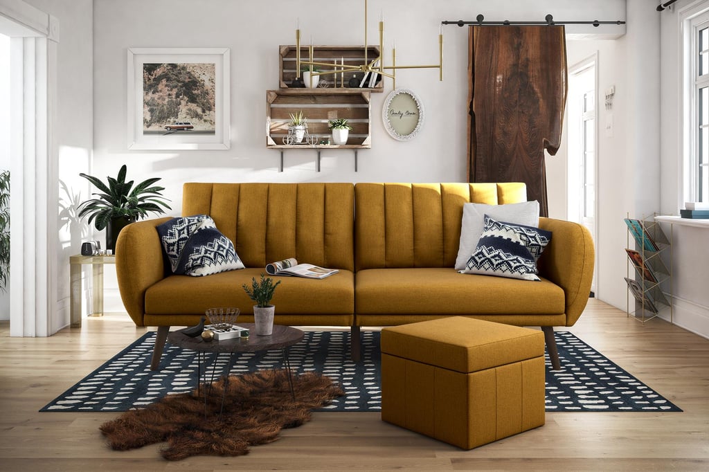 Novogratz Brittany Linen Futon Couch