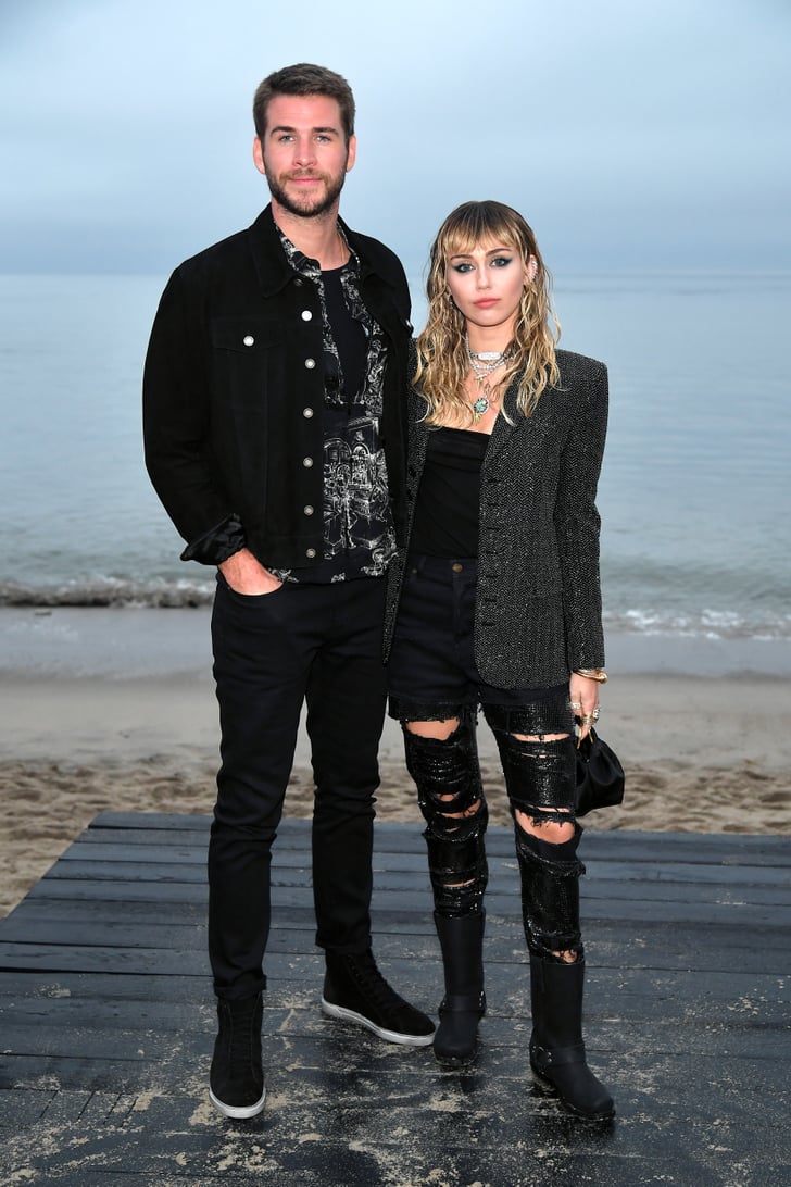 Miley Cyrus and Liam Hemsworth's Outfits at Saint Laurent