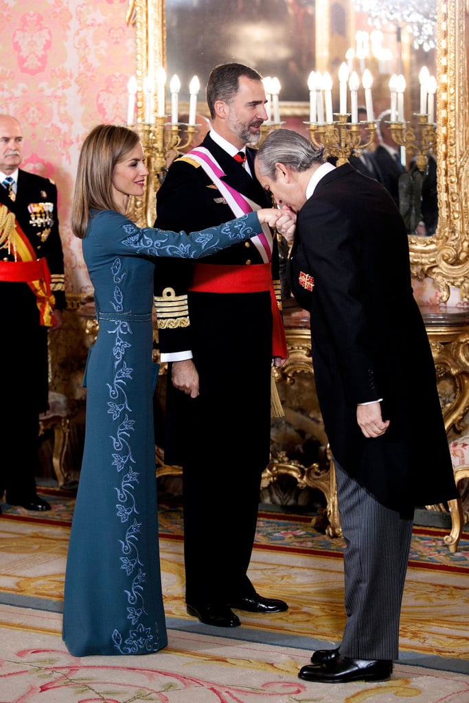 The Spanish royals attended the annual military Easter ceremony at the Royal Palace in Madrid on Tuesday. The event includes a speech from the king and honors distinguished military personnel. It was the first 2015 royal outing for both Queen Letizia and King Felipe VI of Spain after wrapping up their official 2014 duties on Christmas Eve, though they also sent out a special Christmas card. The couple made headlines last year when they took over the Spanish throne, and Queen Letizia quickly became everyone's new royal obsession. Check out their latest royal event, and then take a look at Queen Letizia's best moments.