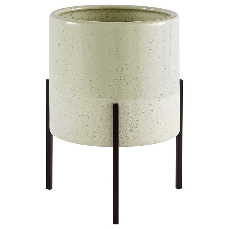 Rivet Midcentury Ceramic Planter With Stand