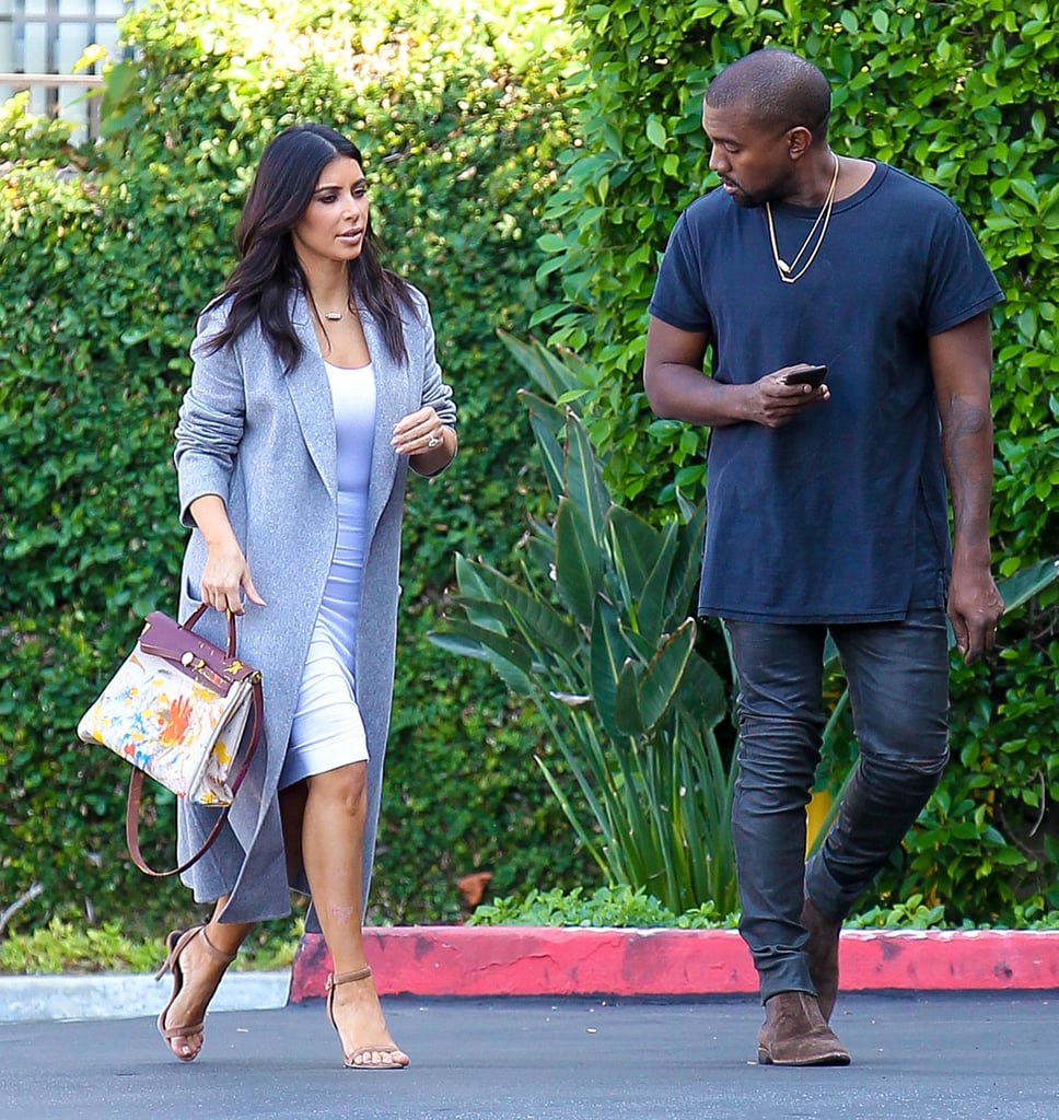 Kim Kardashian and Kanye West stepped out together in LA on Monday.
