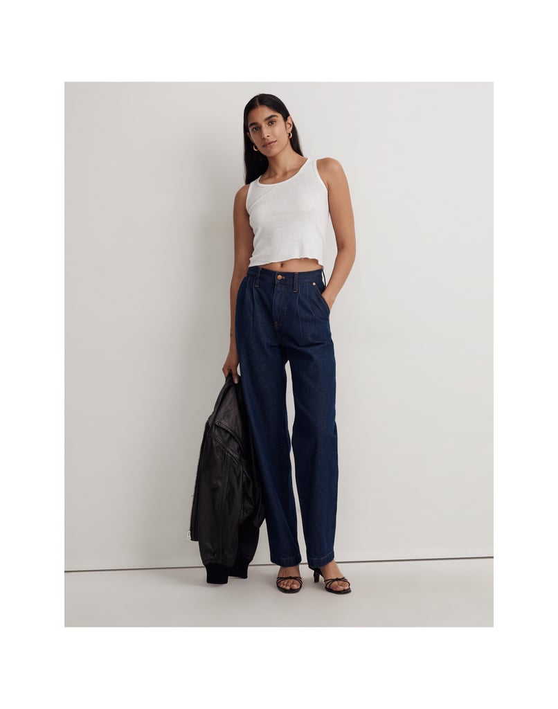 Pleated Trousers: Madewell Baggy Straight Jeans