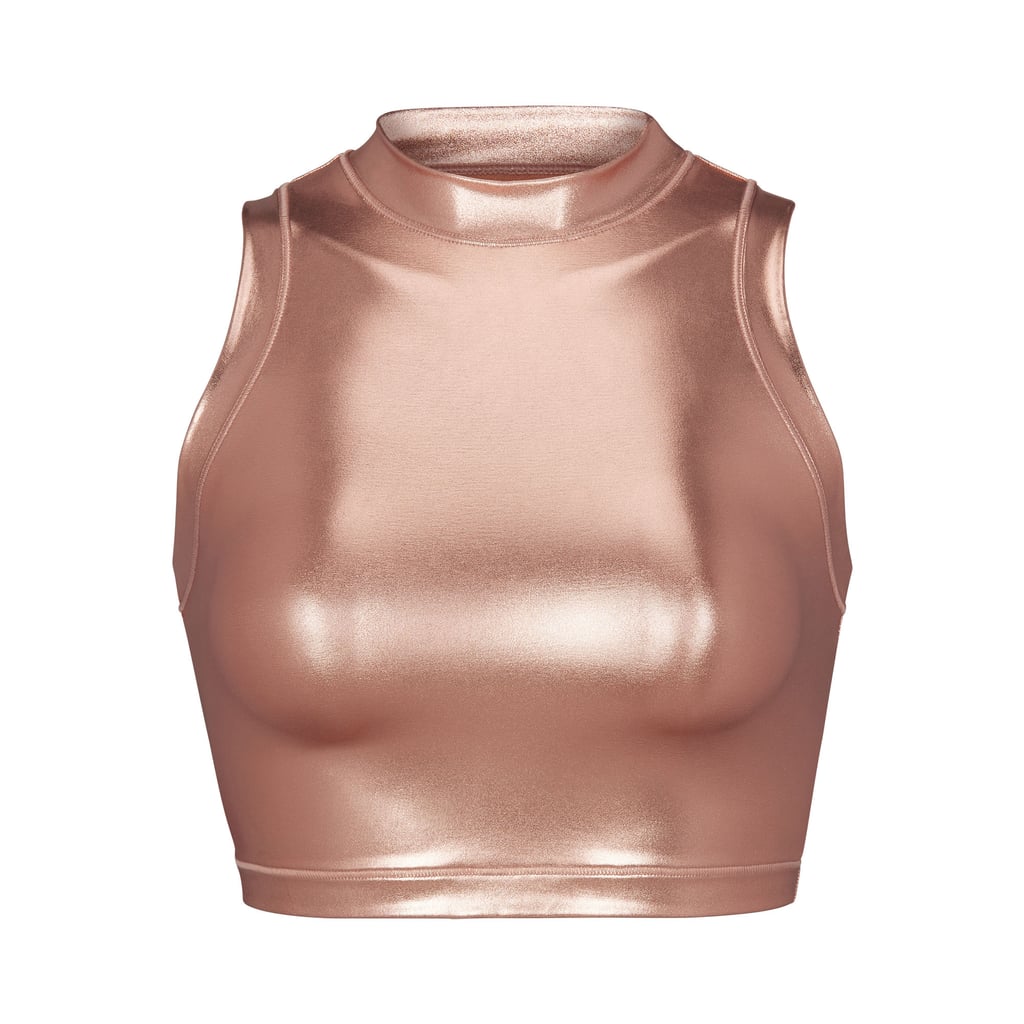 Swims Metallic Swim Mock-Neck Tank in Champagne ($64)