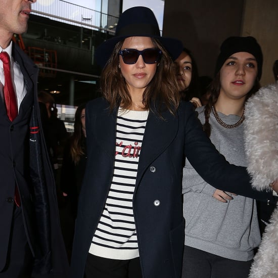 Jessica Alba Striped Shirt