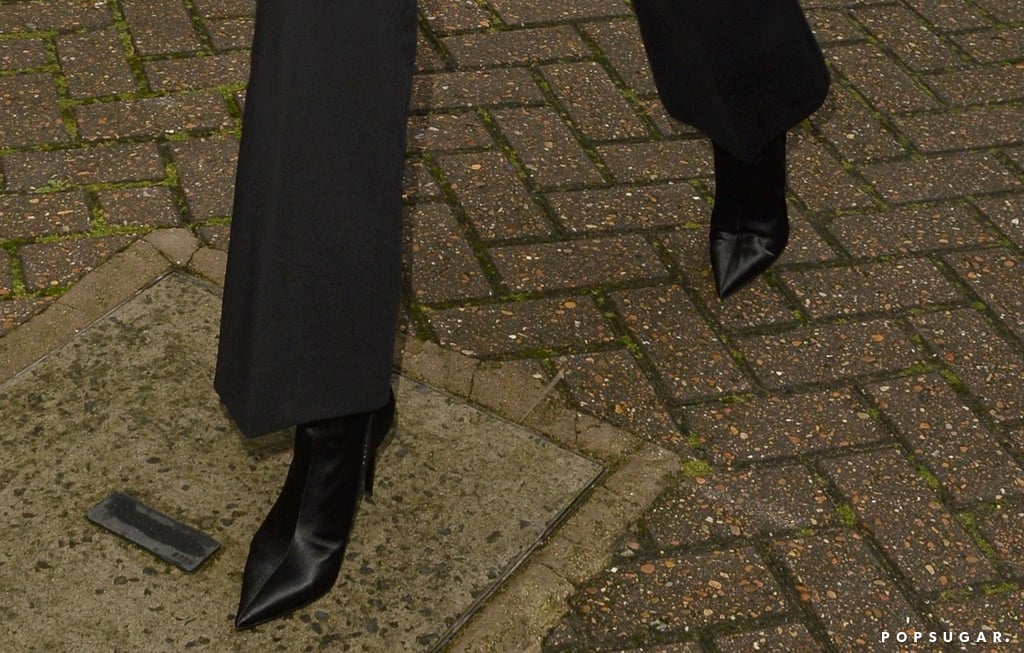Miley Cyrus Wearing All Black With Gucci Pants in London