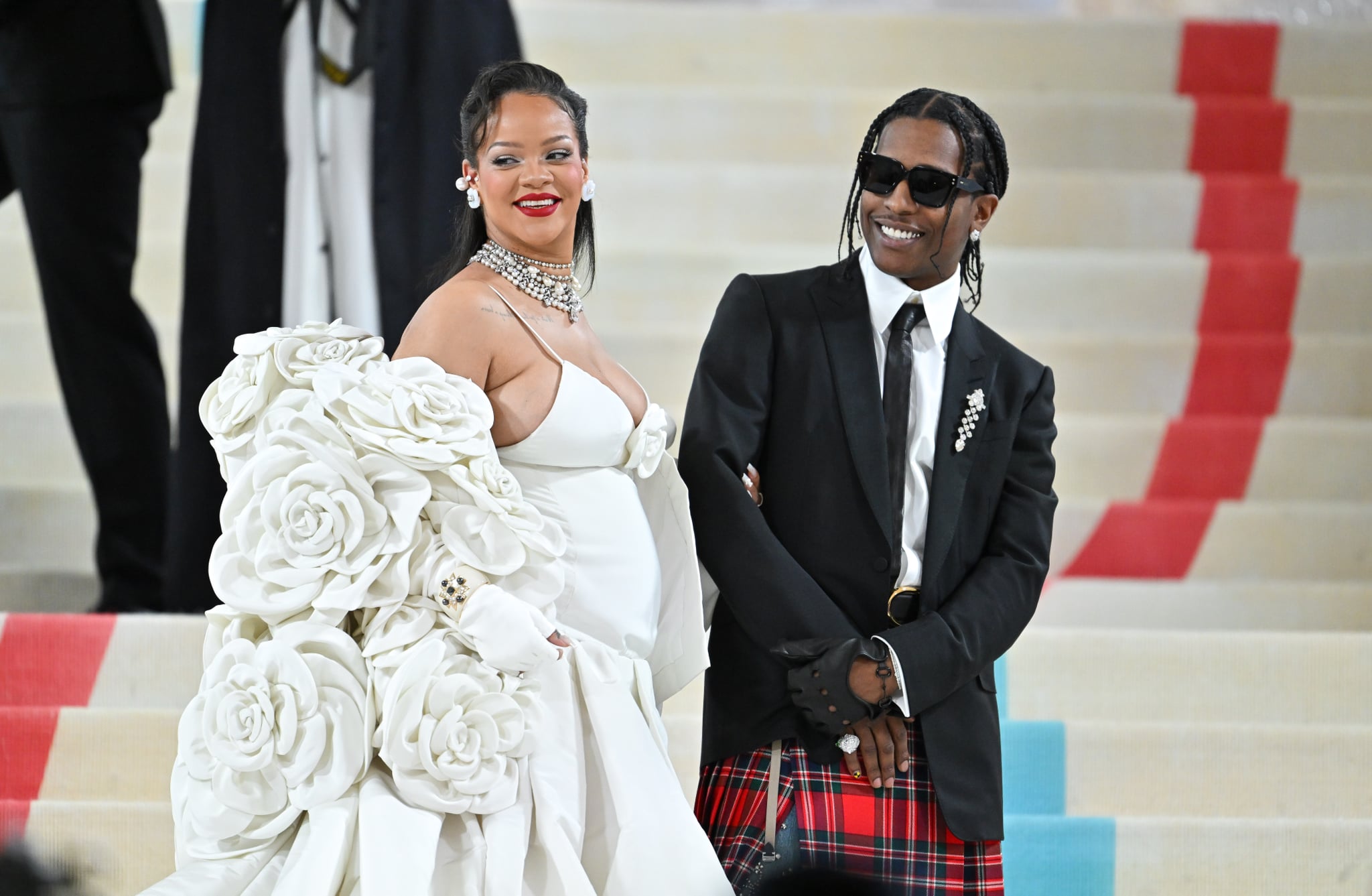 NEW YORK, NEW YORK - May 1: Rihanna and A$AP Rocky attend the 2023 Met Gala Celebration 