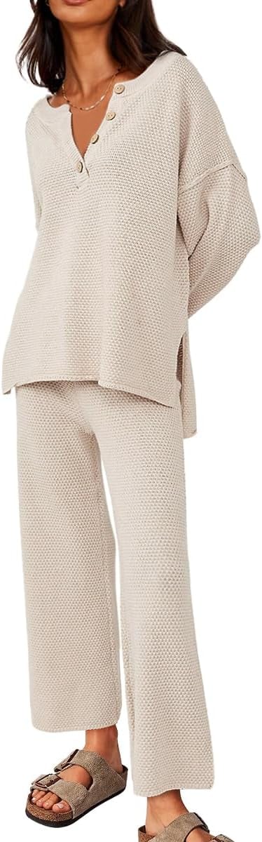 Best Henley Top and Cropped Pants Loungewear Set