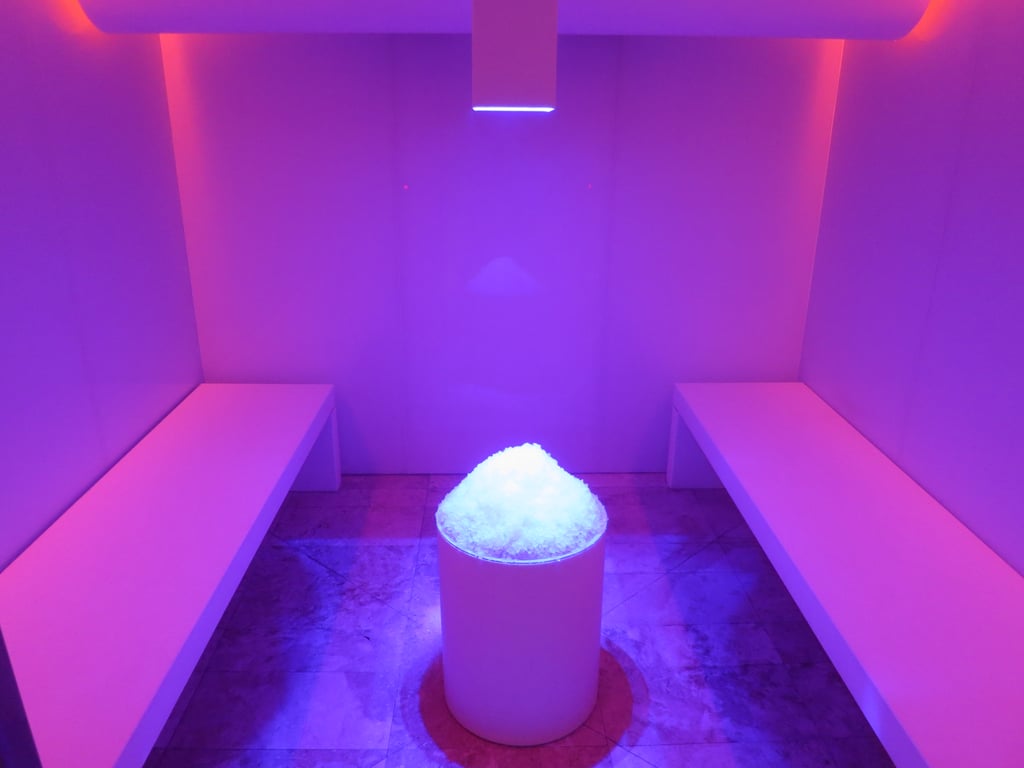 This is the color-changing ice room. So cool (literally)!