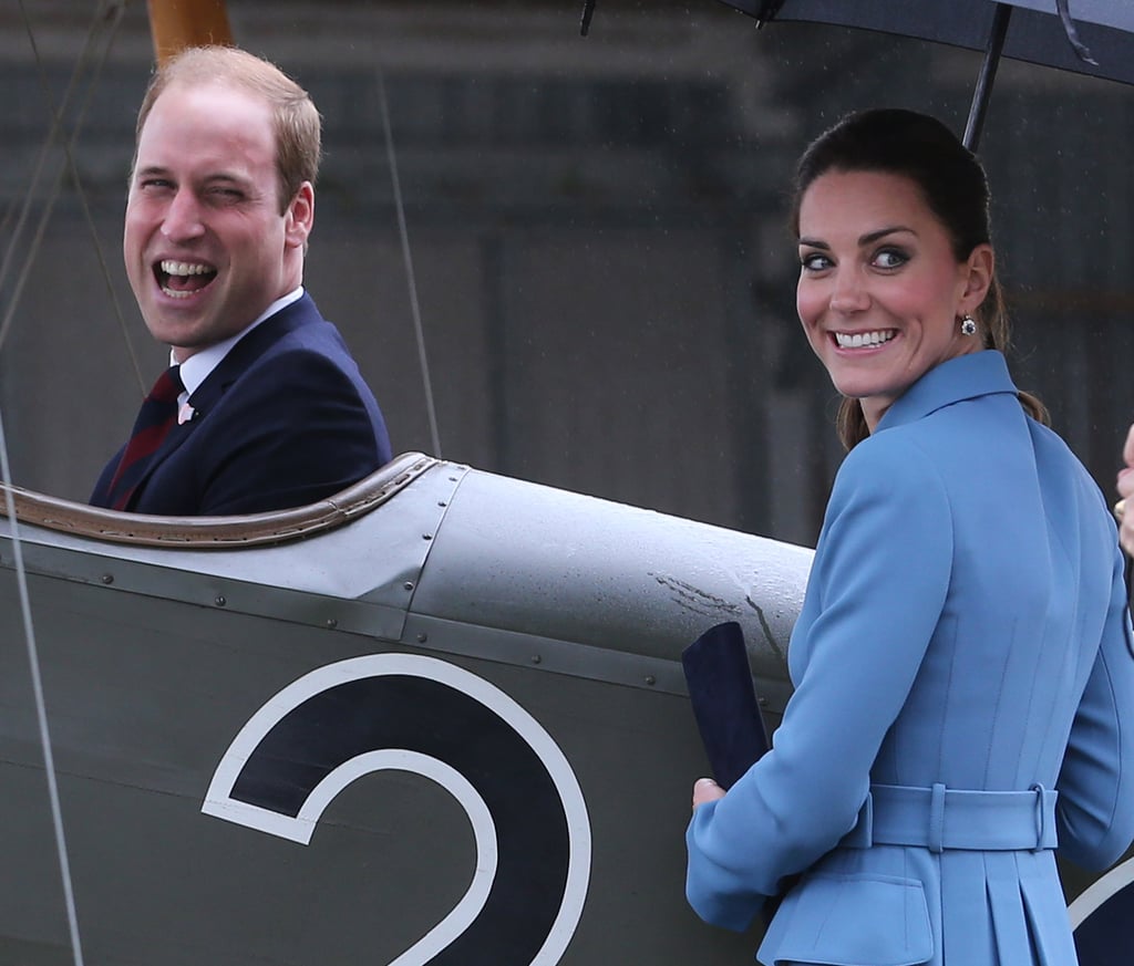 Kate looked on as Prince William got really, really excited to sit in a plane in Wellington, New Zealand.