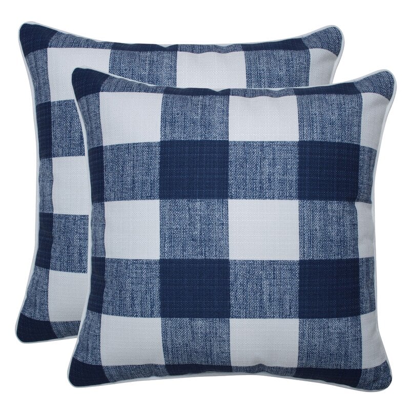 outdoor plaid pillows
