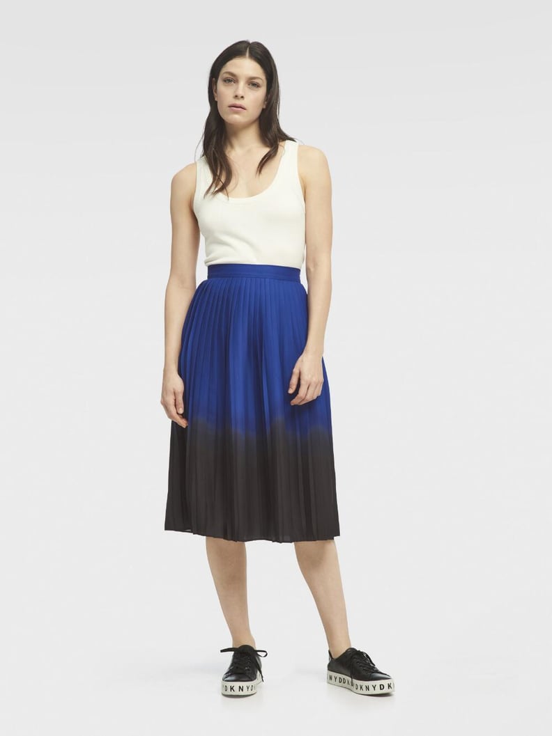 DKNY Dip-Dye Pleated Midi Skirt