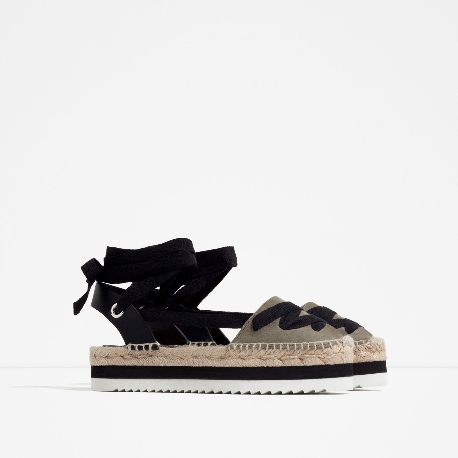 Leather Lace-Up Espadrilles ($70) | The Zara Pieces You'll See Fashion Girls Wearing Everywhere This Summer | POPSUGAR Fashion Photo 18