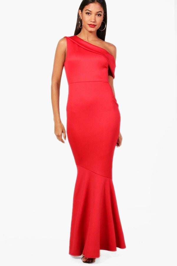 Boohoo Keelia One Shoulder Fishtail Maxi Dress