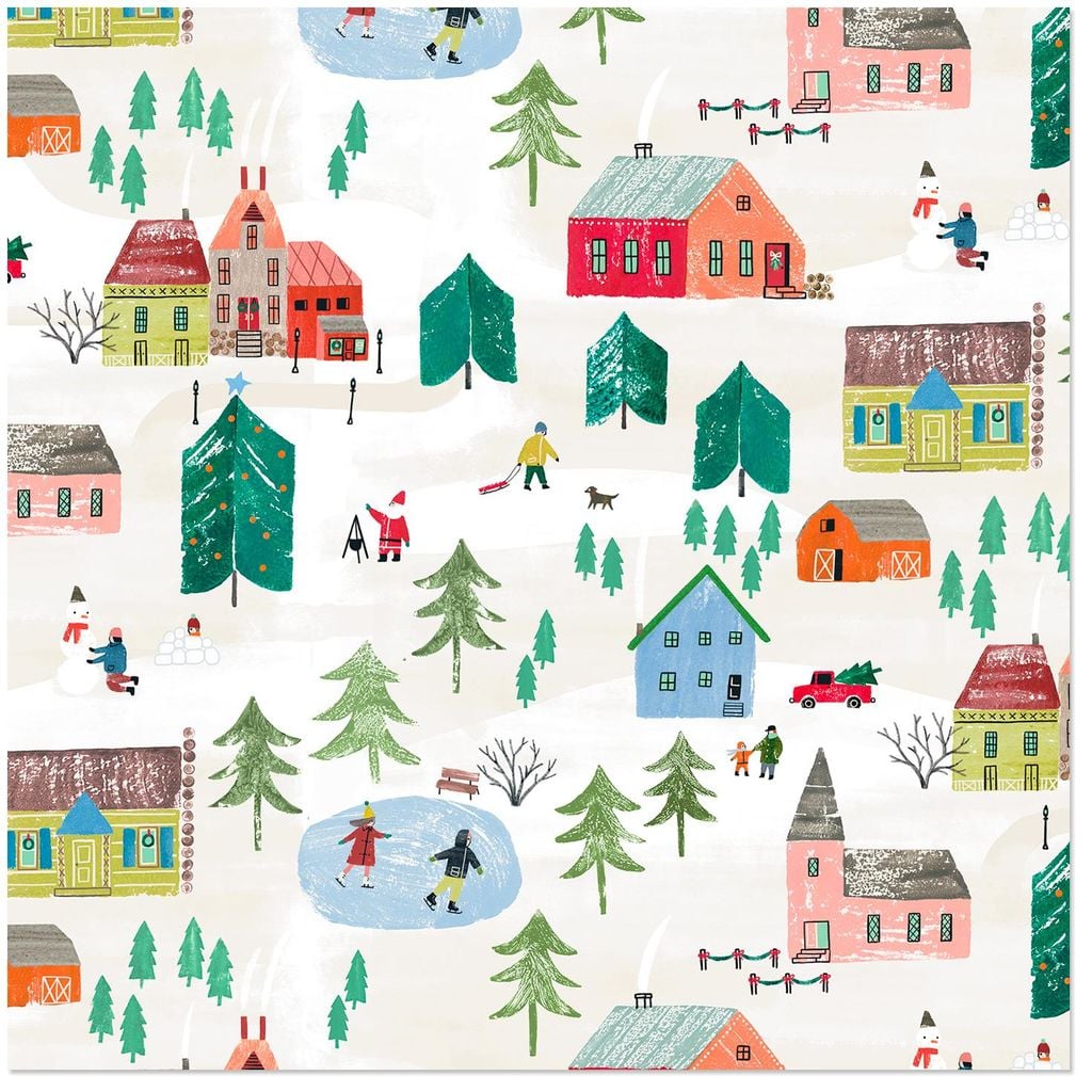 Christmas Town Wrapping Paper Roll