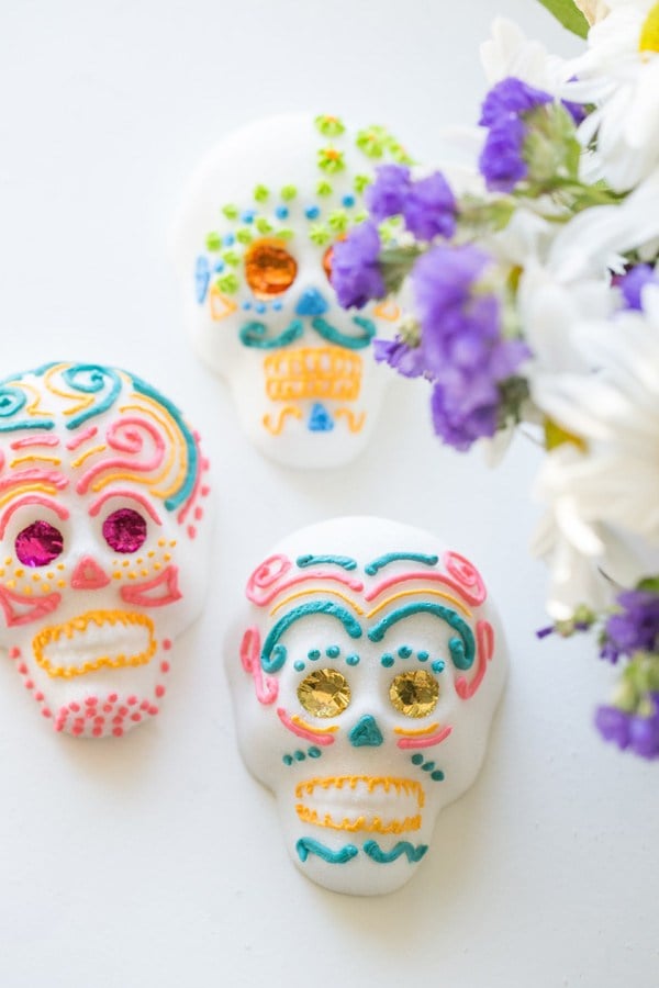 Sugar Skulls Recipes POPSUGAR Latina   Flowers Gold Accents Plastic Jewels Add Eye Catching Style 