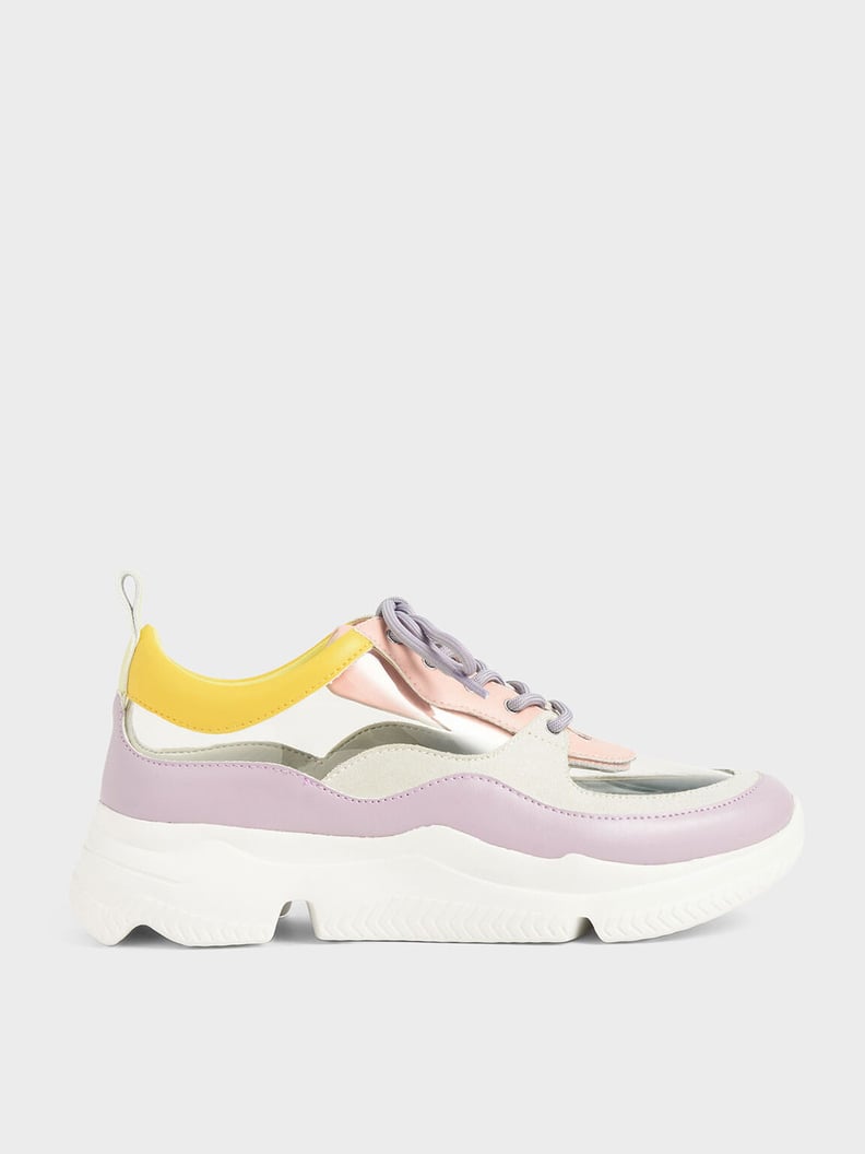 Steal: Charles & Keith Lilac See-Through Chunky Sneakers