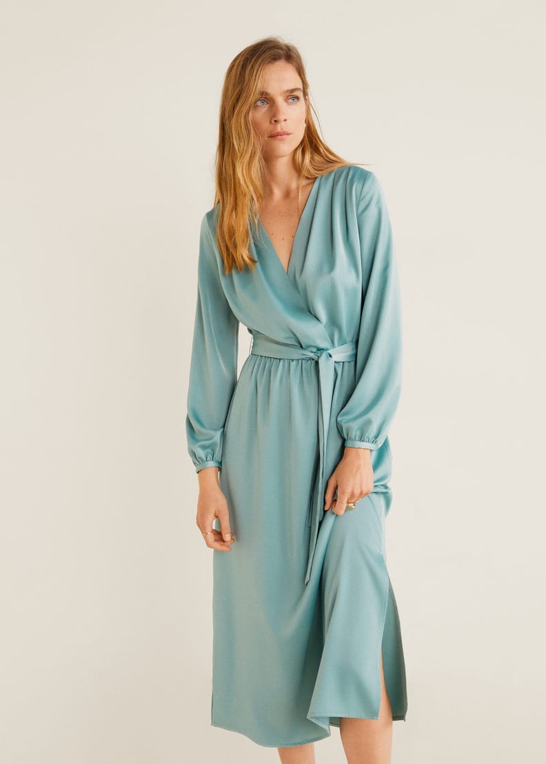 Mango Satin Tie Dress