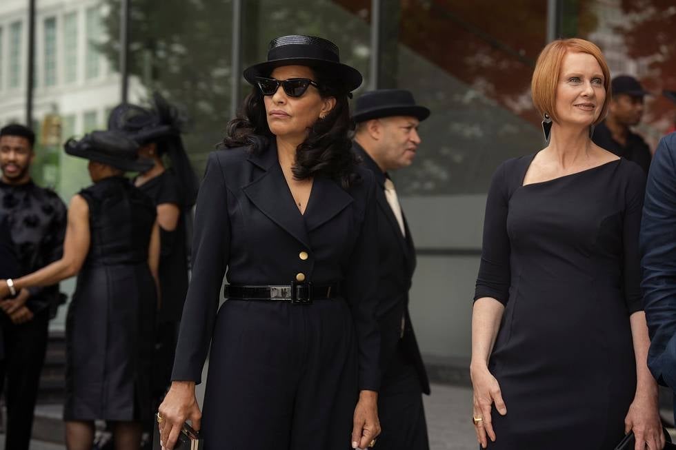 Seema Patel's and Miranda Hobbes's Black Dresses in "And Just Like That" Season 3, Episode 6