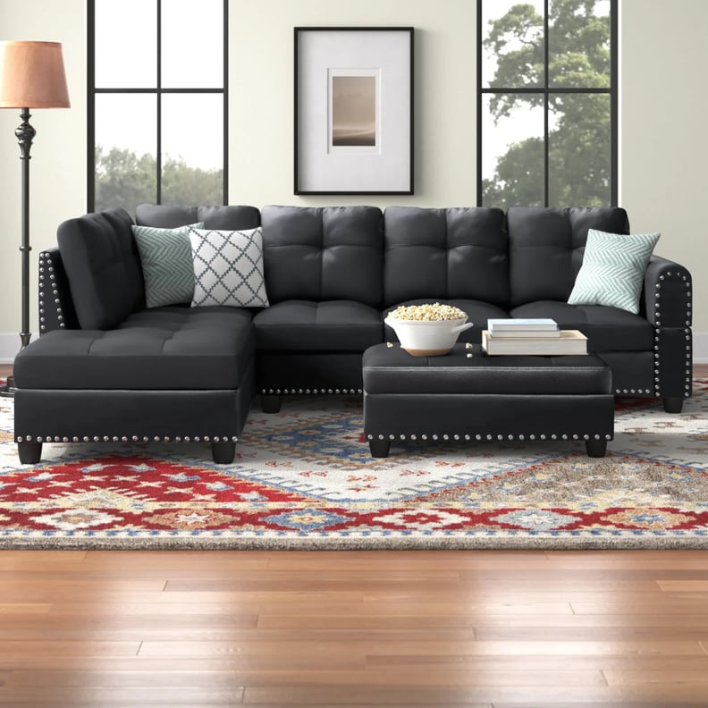 For Movie Nights: Alger Wide Left Hand Facing Sofa & Chaise With Ottoman