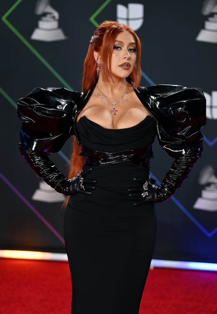 Christina Aguilera Wore a Sexy Black Dress to Latin Grammys