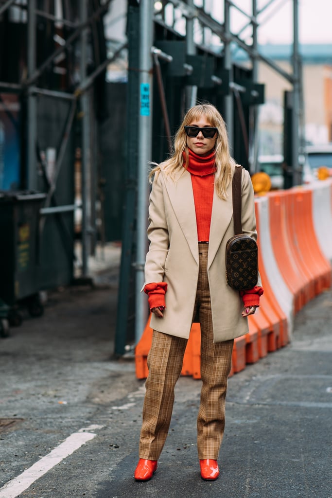 Style It With Checked Pants and Red Shoes