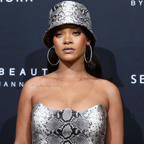 Rihanna Snakeskin Versace Look at Fenty Beauty Event 2018