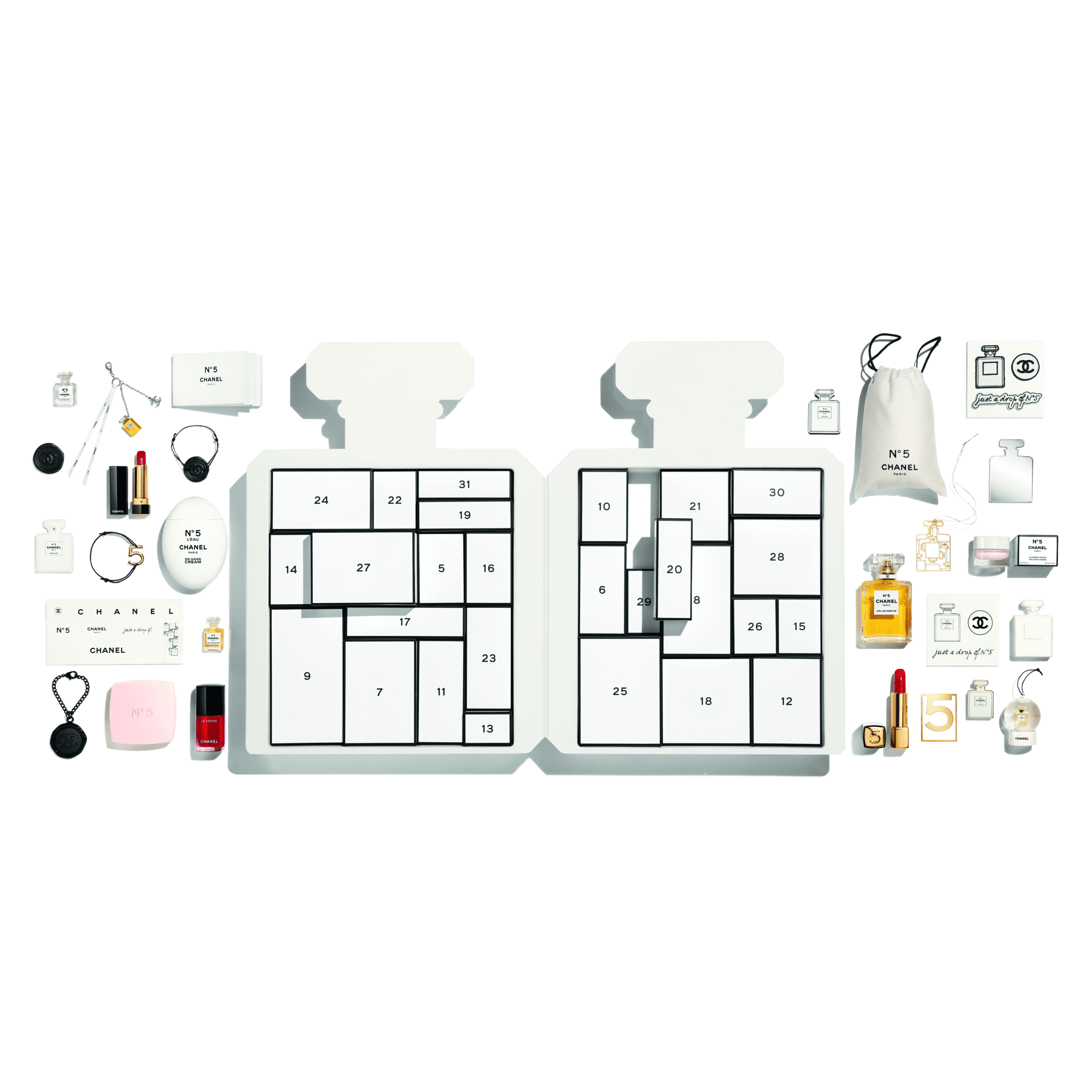 Chanels No 5 Advent calendar retails at S1150