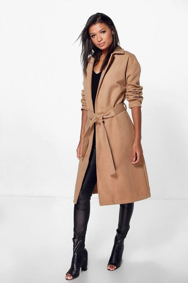 Emily Ratajkowski Camel Coat POPSUGAR Fashion
