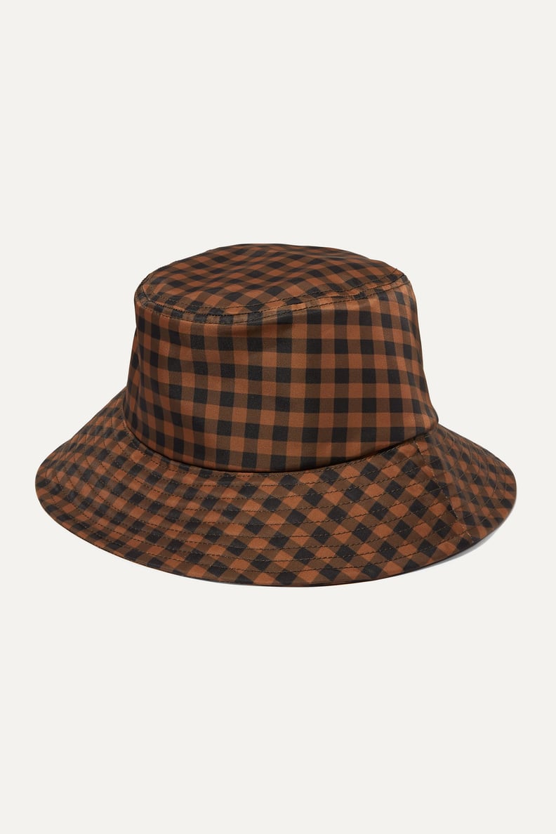 Loeffler Randall Ivy Checked Twill Bucket Hat