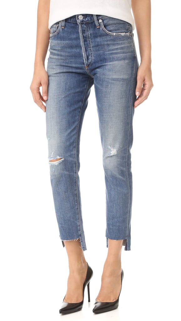 The staggered hem looks good in any wash, including this love-worn version by Citizens of Humanity ($278).