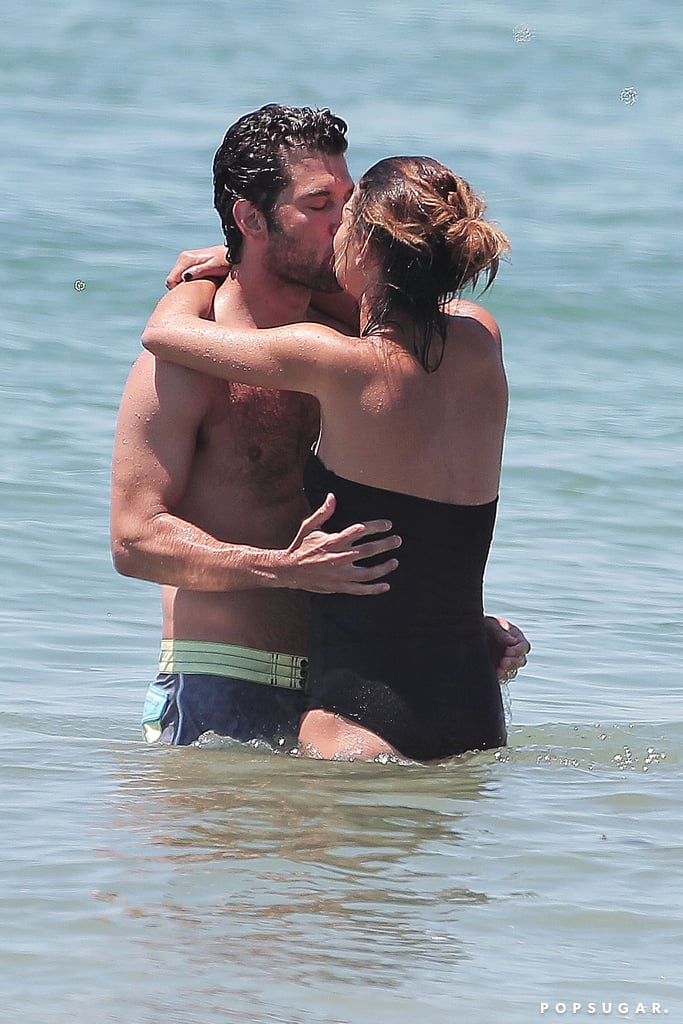 Jessica Szohr made out with a mystery man in the ocean during an LA beach day in May 2014.