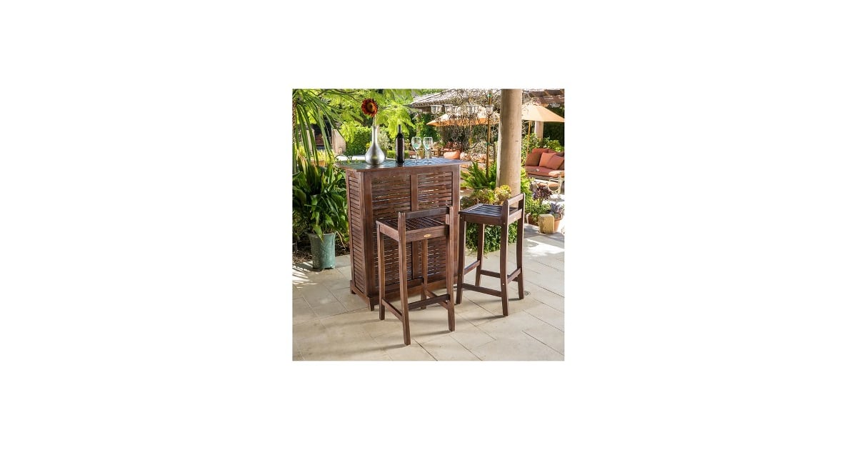 Christopher Knight Home Riviera 3pc Wood Patio Bar Set Best Outdoor