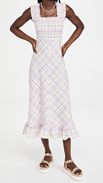 Ganni Seersucker Check Dress