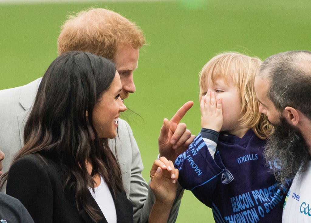 When He Jokingly Scolded a Kid For Pulling Meghan's Hair