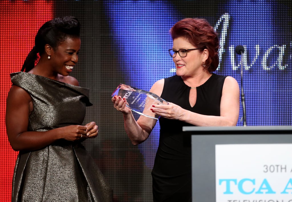 Uzo, aka Crazy Eyes, and Kate, who plays Red on OITNB, shared a happy moment.
