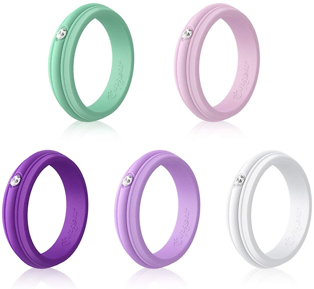 Supgear Silicone Rhinestone Wedding Ring (Set of 5)