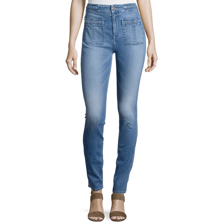 7 For All Mankind Braid Trim High Waisted Skinny Jeans ($225)