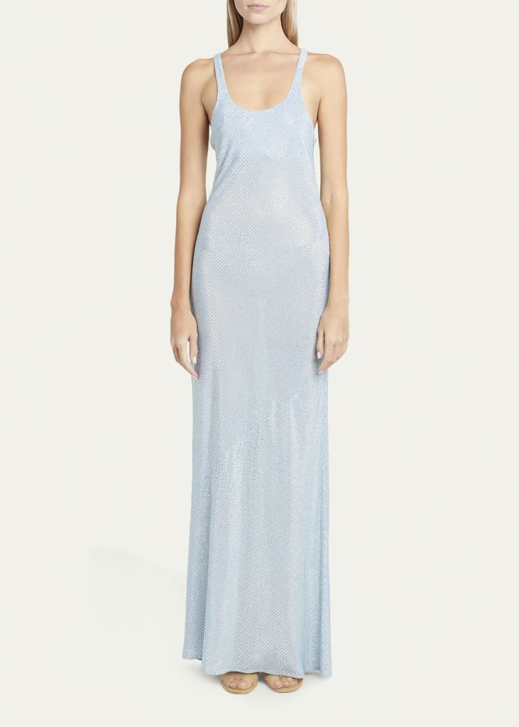 Stella McCartney Long Racerback Dress With Crystal Embellishment