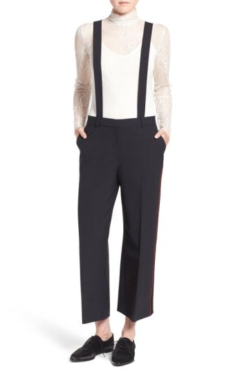 High-Rise Crop Suspender Pants