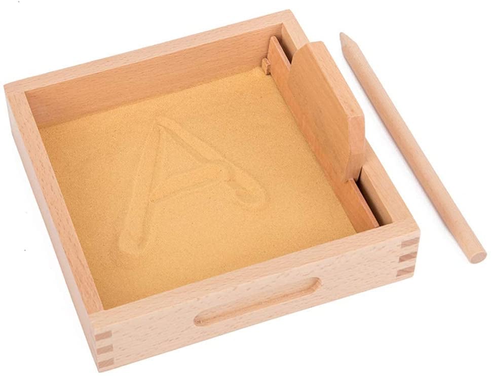 Montessor Toys Dscover Wooden Sand Wrtng Tray - Montessor Learnng